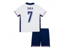 England Bukayo Saka #7 Hemmakläder Barn EM 2024 Kortärmad (+ Korta byxor)